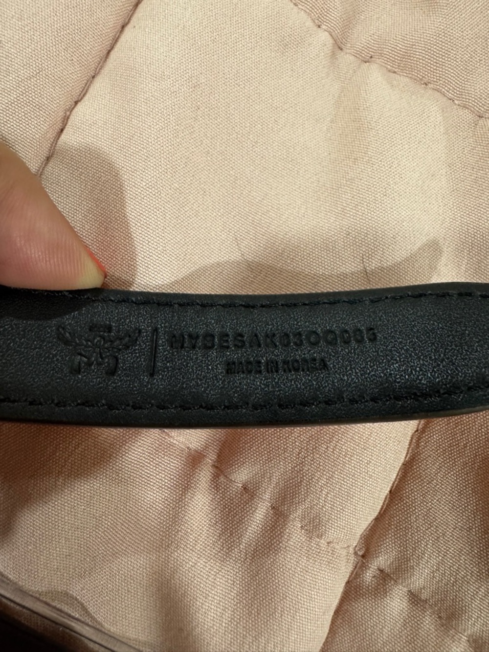 MCM Reversible Diamond Logo Leather Belt Orange/Black 85cm NWT - Picture 4 of 5
